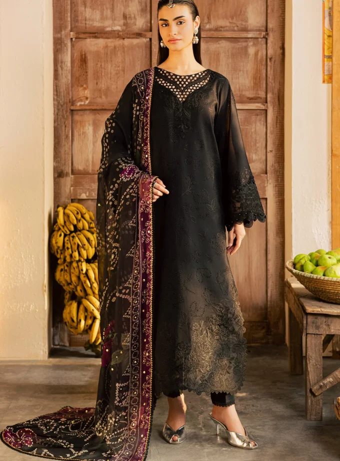 Unstitched 4Pc Embroidered Chikankari Lawn Dress Bazar by Nureh NE 257