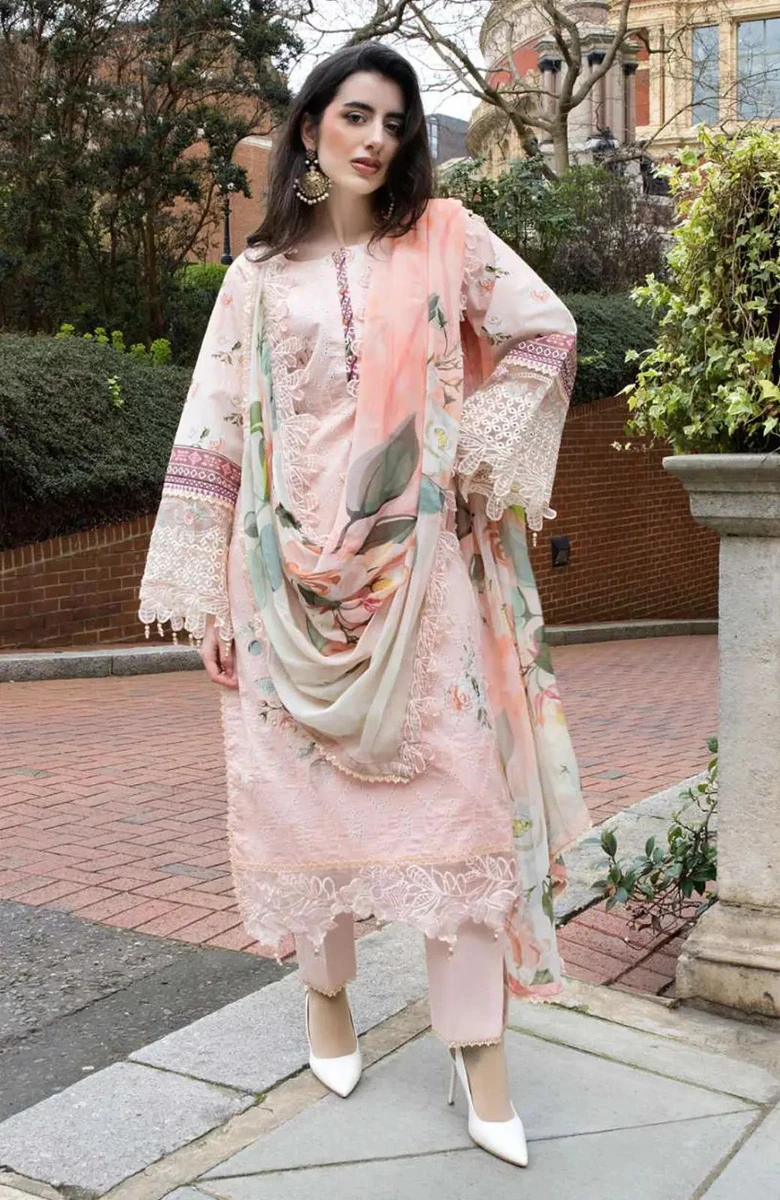 Unstitched 3Pc Embroidered Lawn Dress AlZohaib Sunshine Bloom SBE2-2 - Image 2