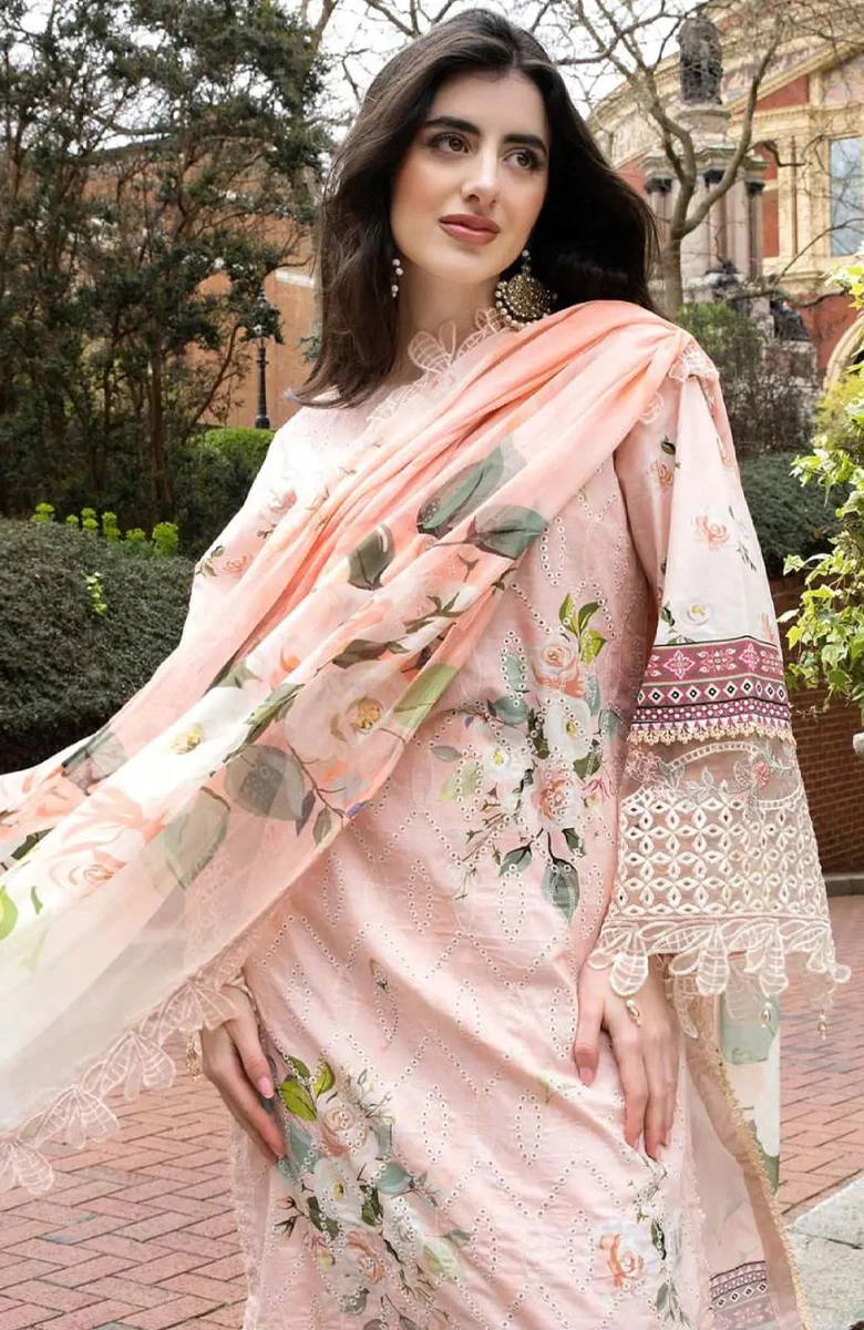 Unstitched 3Pc Embroidered Lawn Dress AlZohaib Sunshine Bloom SBE2-2 - Image 3