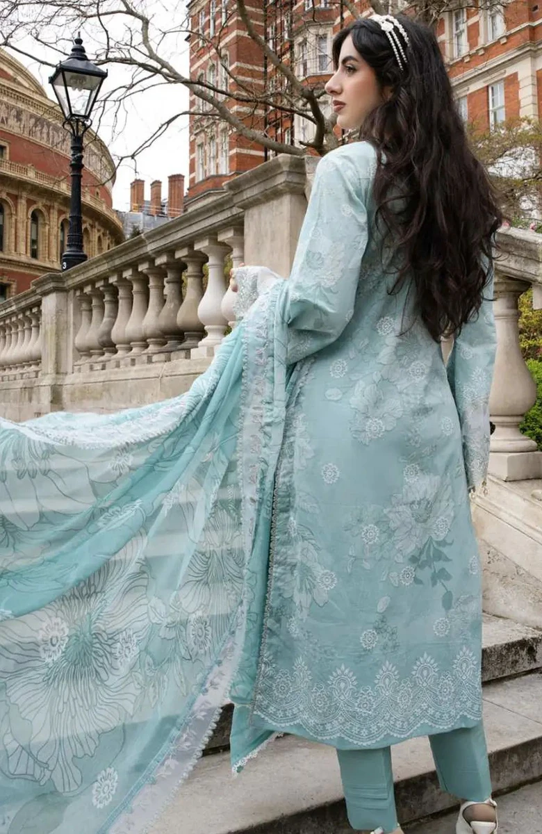 Unstitched 3Pc Embroidered Lawn Dress AlZohaib Sunshine Bloom SBE2-7 - Image 2