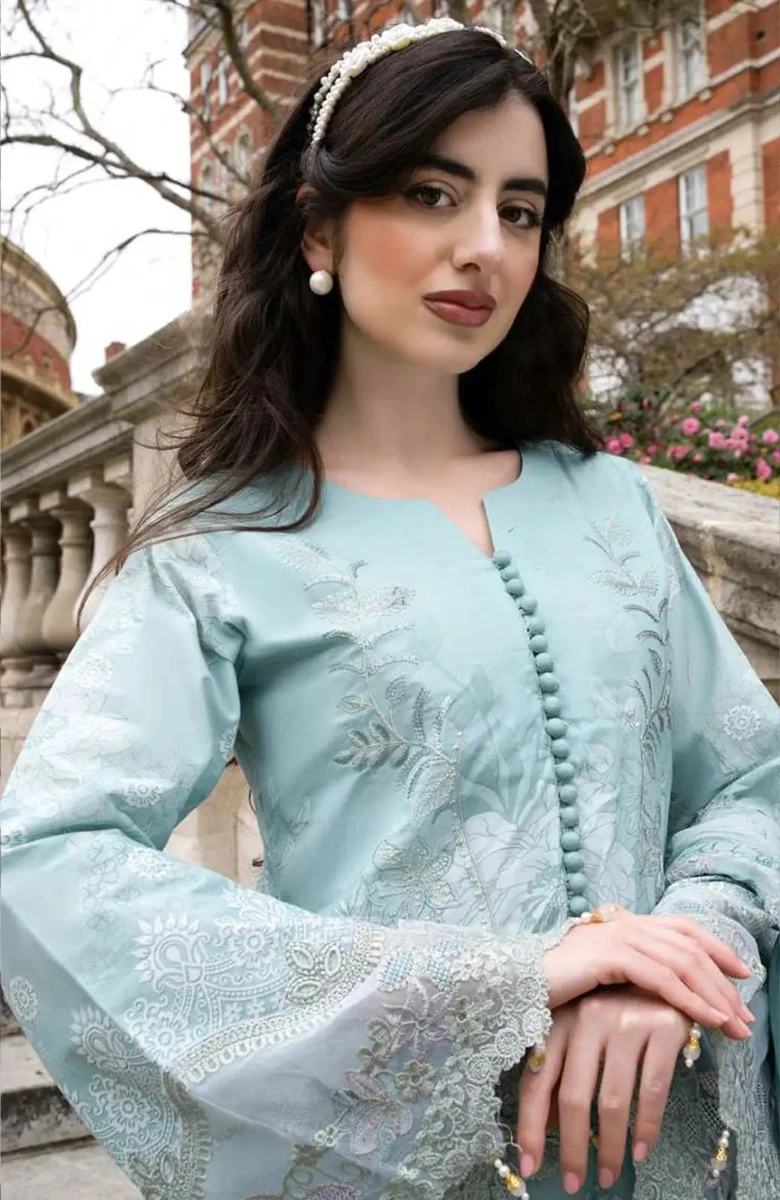 Unstitched 3Pc Embroidered Lawn Dress AlZohaib Sunshine Bloom SBE2-7 - Image 3