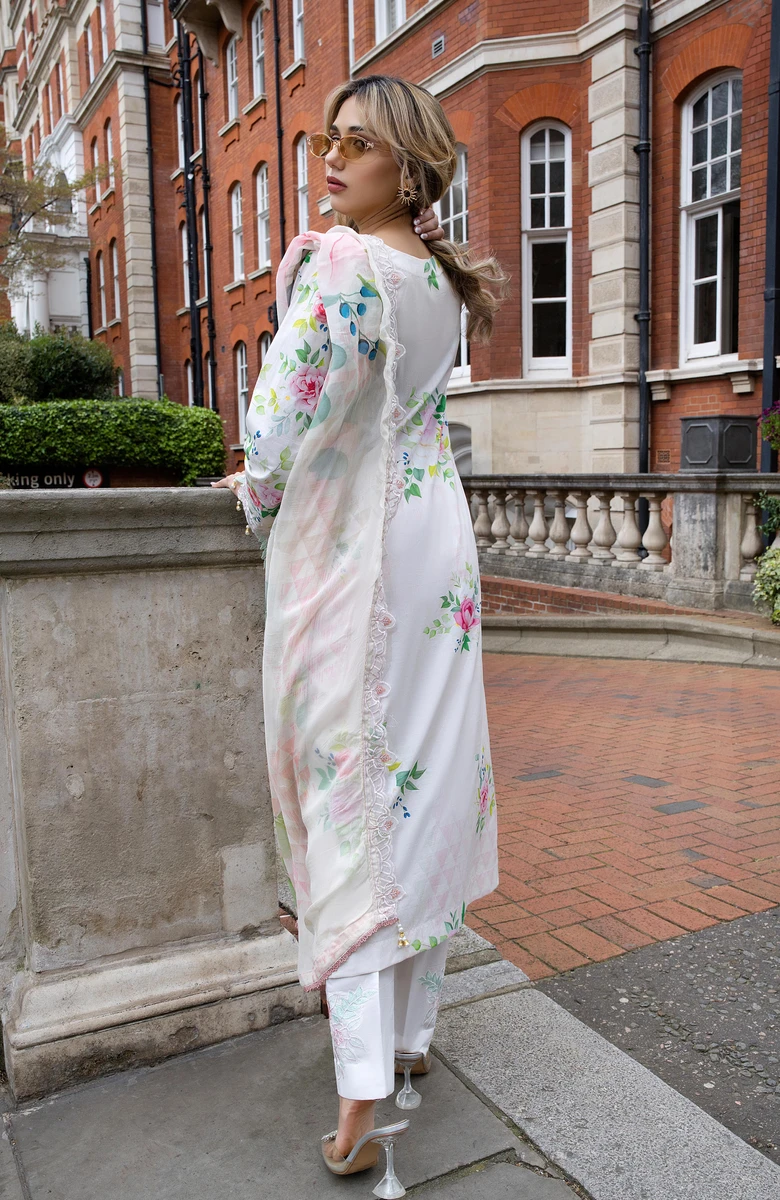 Unstitched 3Pc Embroidered Lawn Dress AlZohaib Sunshine Bloom SBE2-11 - Image 2