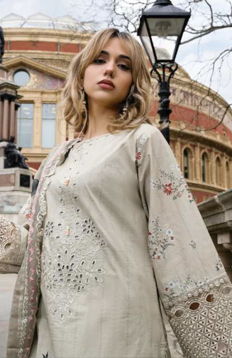 Unstitched 3Pc Embroidered Lawn Dress AlZohaib Sunshine Bloom SBE2-10 - Image 2