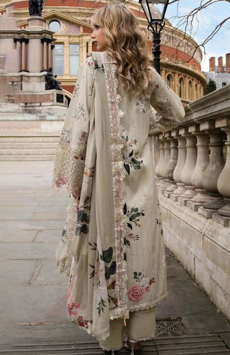 Unstitched 3Pc Embroidered Lawn Dress AlZohaib Sunshine Bloom SBE2-10 - Image 3