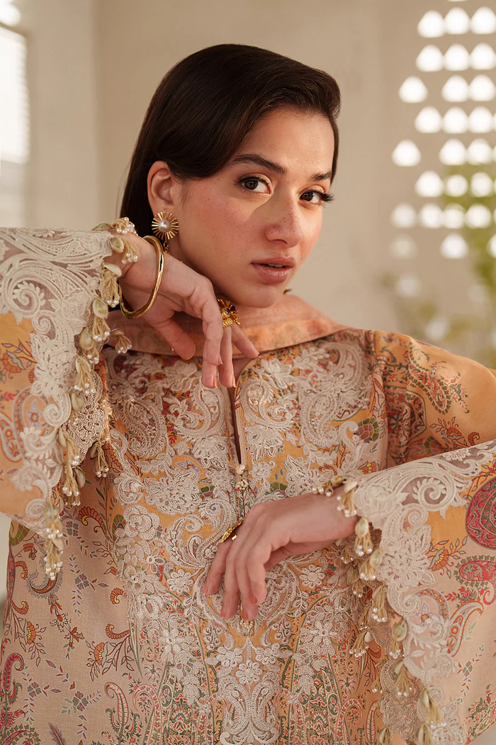 Baroque Unstitched 3 Pc Embroidered Lawn Dress UF-4403 - Image 8