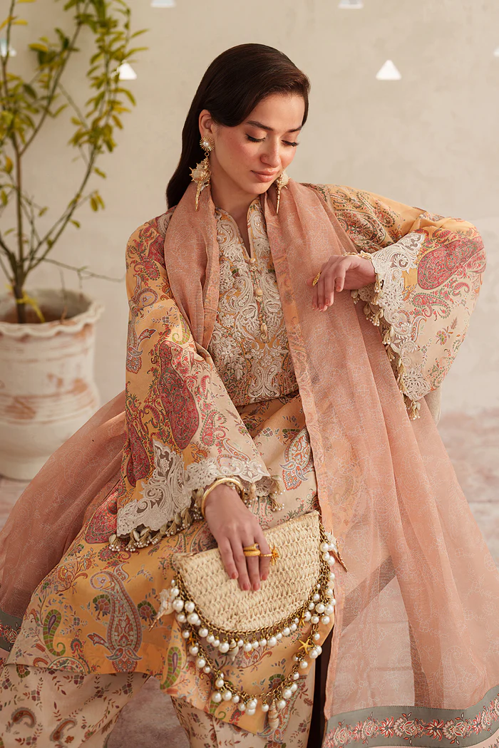Baroque Unstitched 3 Pc Embroidered Lawn Dress UF-4403 - Image 9