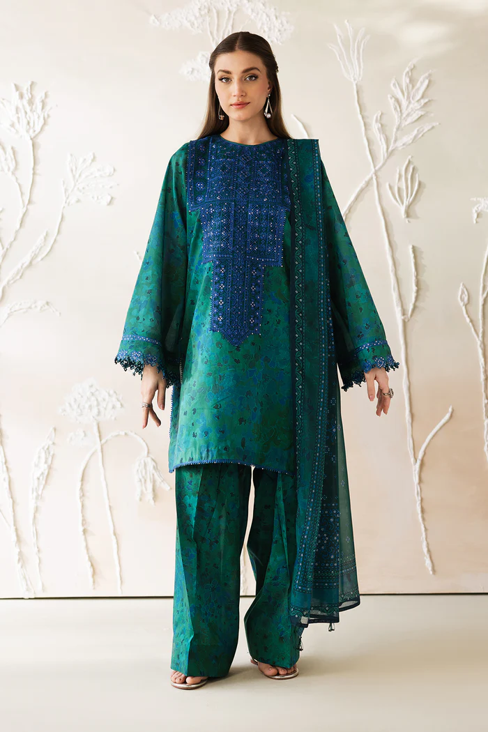 Unstitched 3Pc Embroidered Lawn Dress Baroque UF-4426