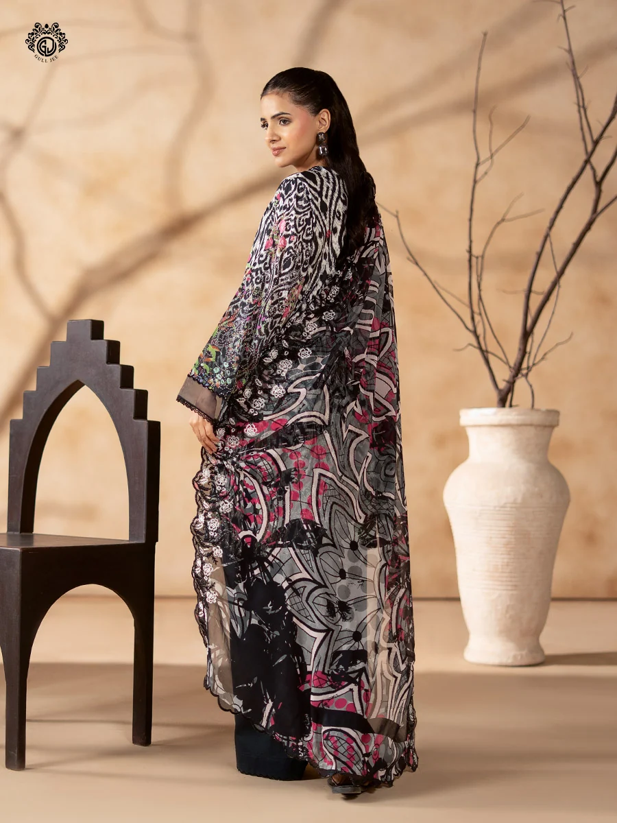 Unstitched 3Pc Printed Lawn Dress GullJee Rang Pasand RP-1101 - Image 2