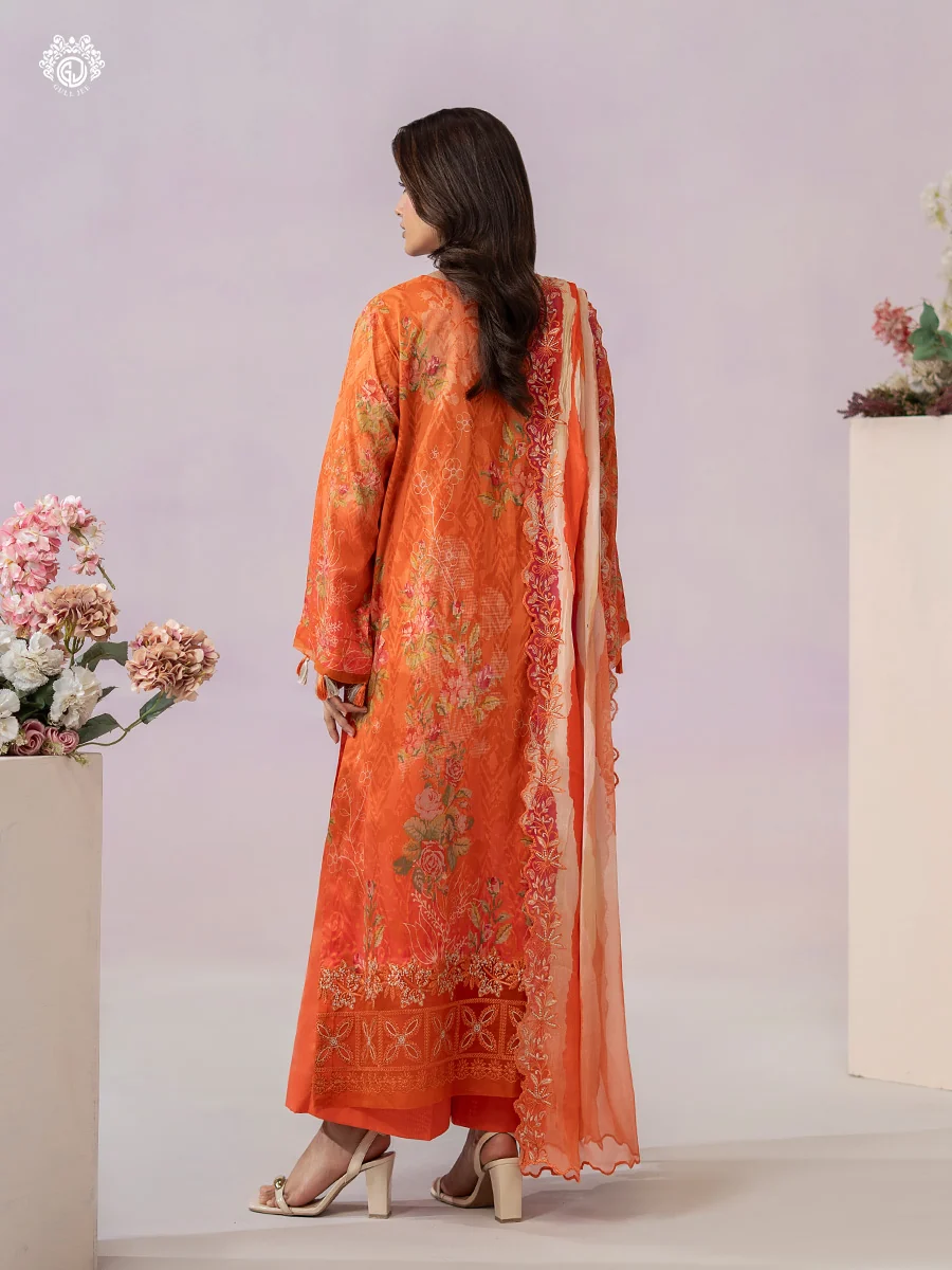 Unstitched 3Pc Printed Lawn Dress GullJee Morja GJM-901 - Image 2