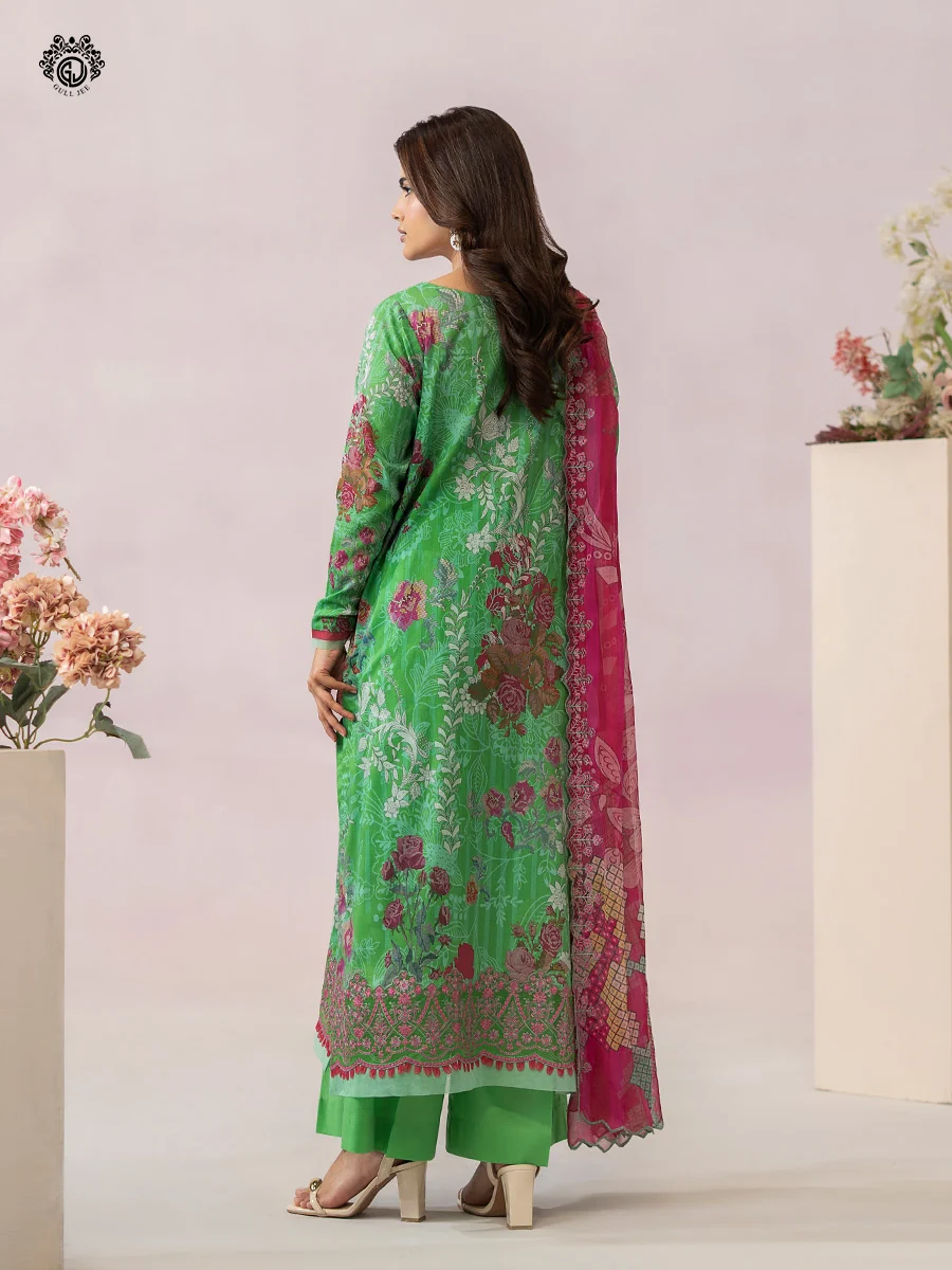 Unstitched 3Pc Printed Lawn Dress GullJee Morja GJM-902 - Image 2