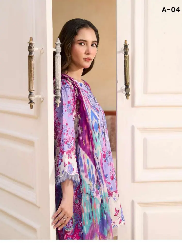 Unstitched 3Pc Printed Lawn Dress GullJee Marvi GJM-104 - Image 2