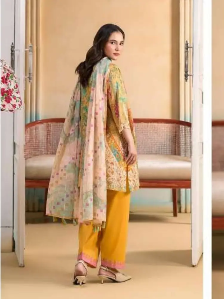 Unstitched 3Pc Printed Lawn Dress GullJee Marvi GJM-103 - Image 3