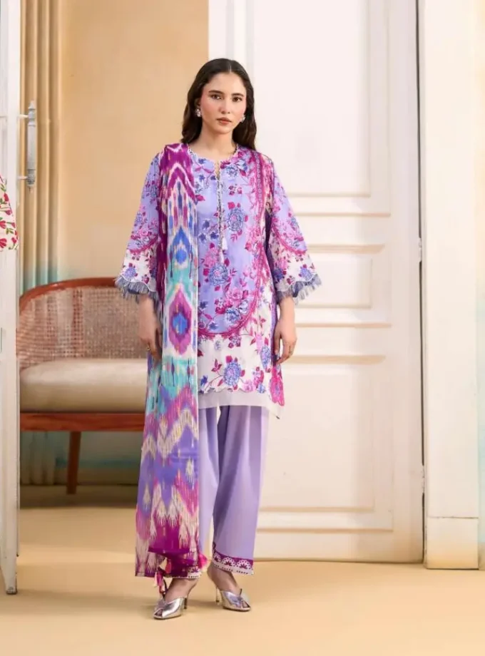 Unstitched 3Pc Printed Lawn Dress GullJee Marvi GJM-104