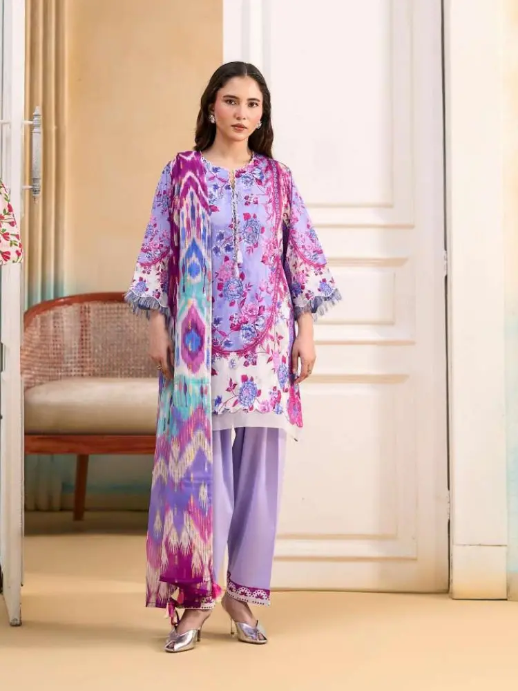 Unstitched 3Pc Printed Lawn Dress GullJee Marvi GJM-104