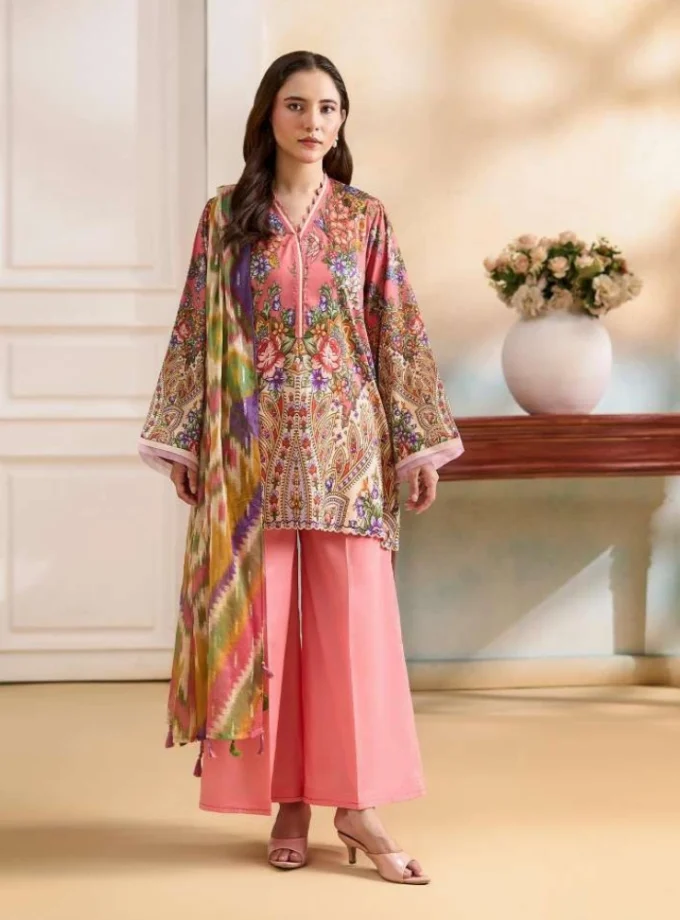 Unstitched 3Pc Printed Lawn Dress GullJee Marvi GJM-108