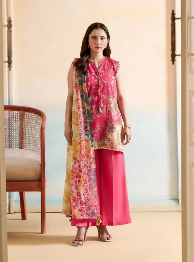 Unstitched 3Pc Printed Lawn Dress GullJee Marvi GJM-109