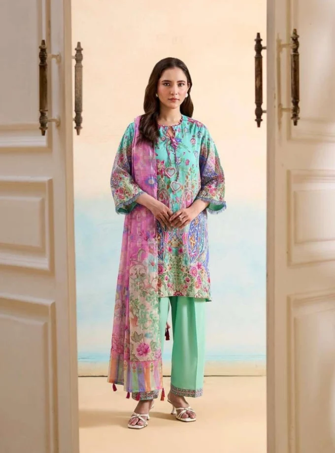 Unstitched 3Pc Printed Lawn Dress GullJee Marvi GJM-110