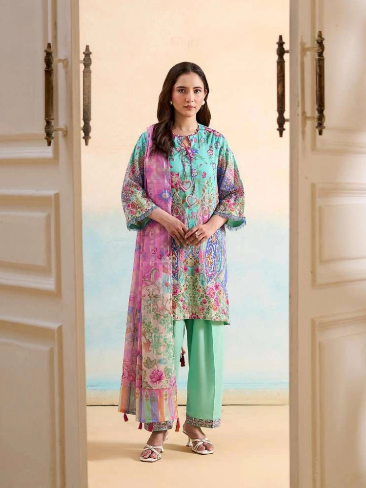 Unstitched 3Pc Printed Lawn Dress GullJee Marvi GJM-110
