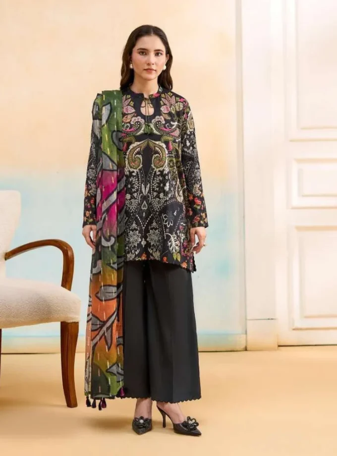 Unstitched 3Pc Printed Lawn Dress GullJee Marvi GJM-111