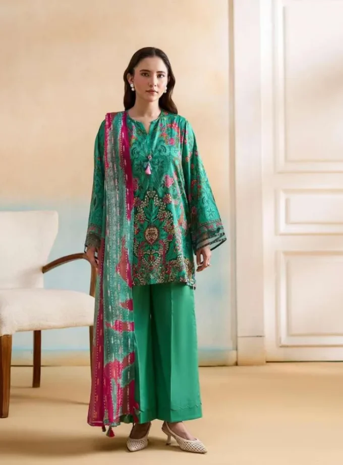 Unstitched 3Pc Printed Lawn Dress GullJee Marvi GJM-112
