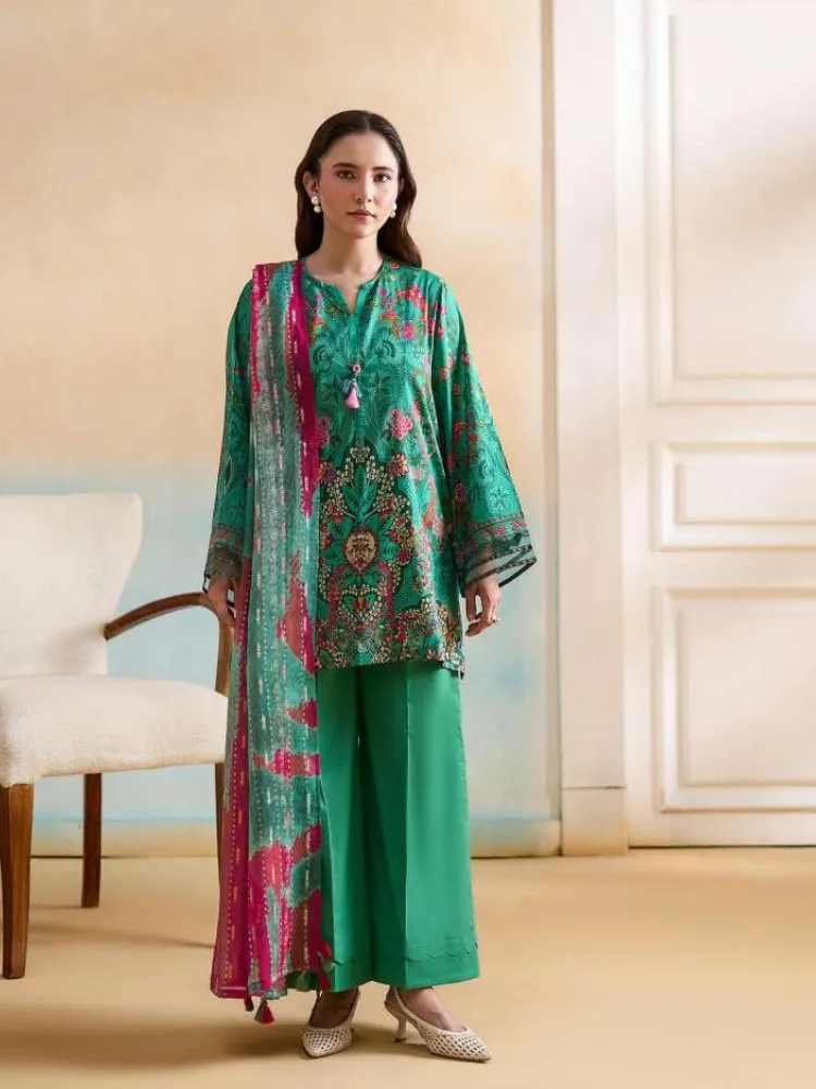 Unstitched 3Pc Printed Lawn Dress GullJee Marvi GJM-112