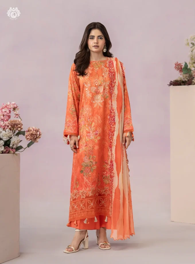 Unstitched 3Pc Printed Lawn Dress GullJee Morja GJM-901
