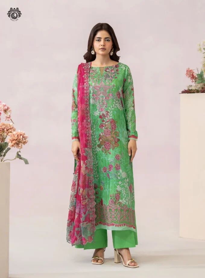 Unstitched 3Pc Printed Lawn Dress GullJee Morja GJM-902