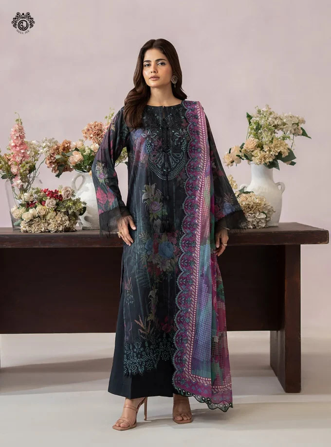 Unstitched 3Pc Printed Lawn Dress GullJee Morja GJM-911