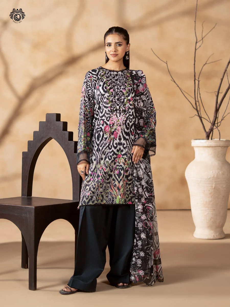 Unstitched 3Pc Printed Lawn Dress GullJee Rang Pasand RP-1101