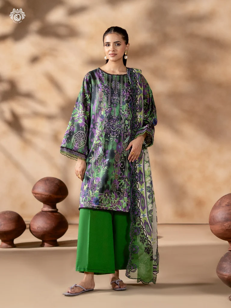Unstitched 3Pc Printed Lawn Dress GullJee Rang Pasand RP-1108