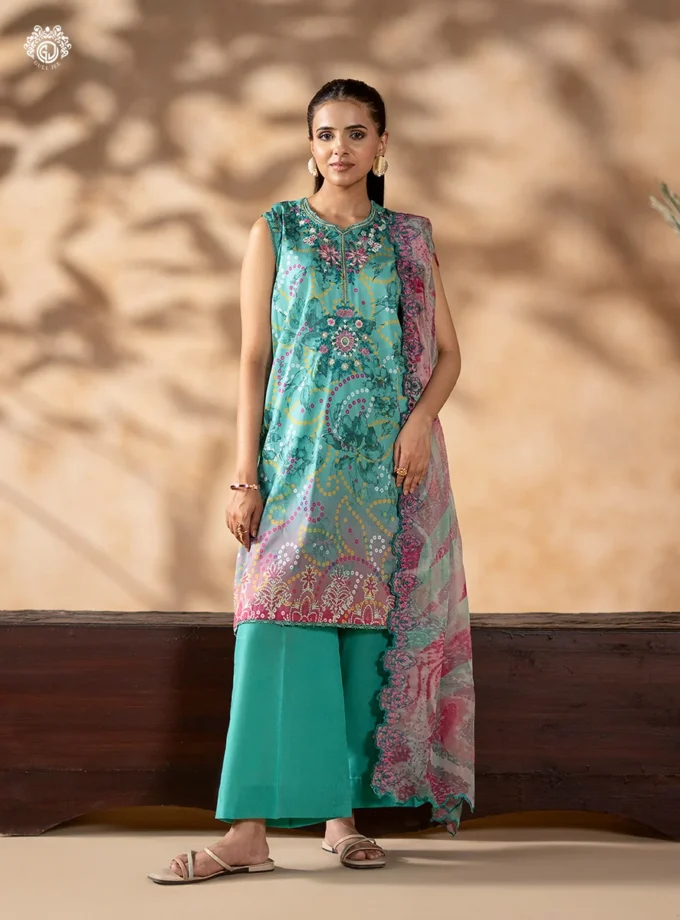Unstitched 3Pc Printed Lawn Dress GullJee Rang Pasand RP-1111