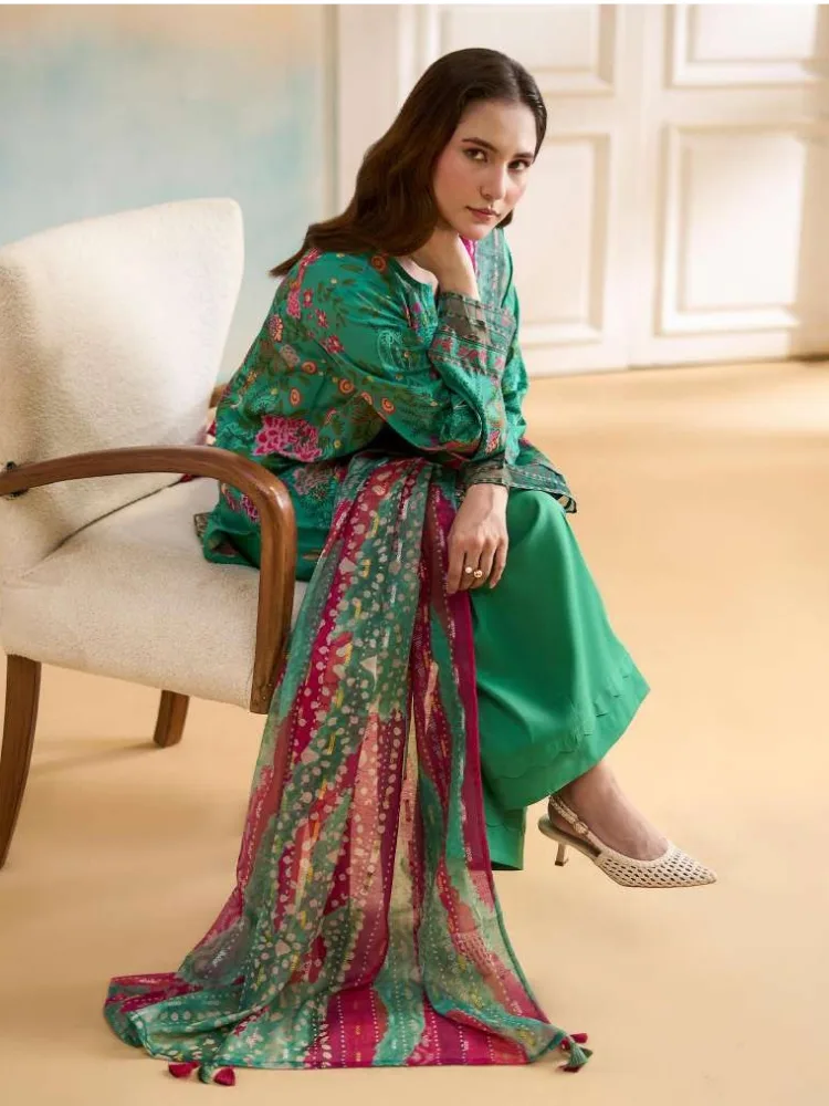Unstitched 3Pc Printed Lawn Dress GullJee Marvi GJM-112 - Image 3